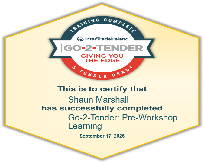 Go-2-Tender: Pre-Workshop Learning Certificate
