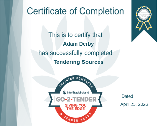 Tendering Sources Certificate