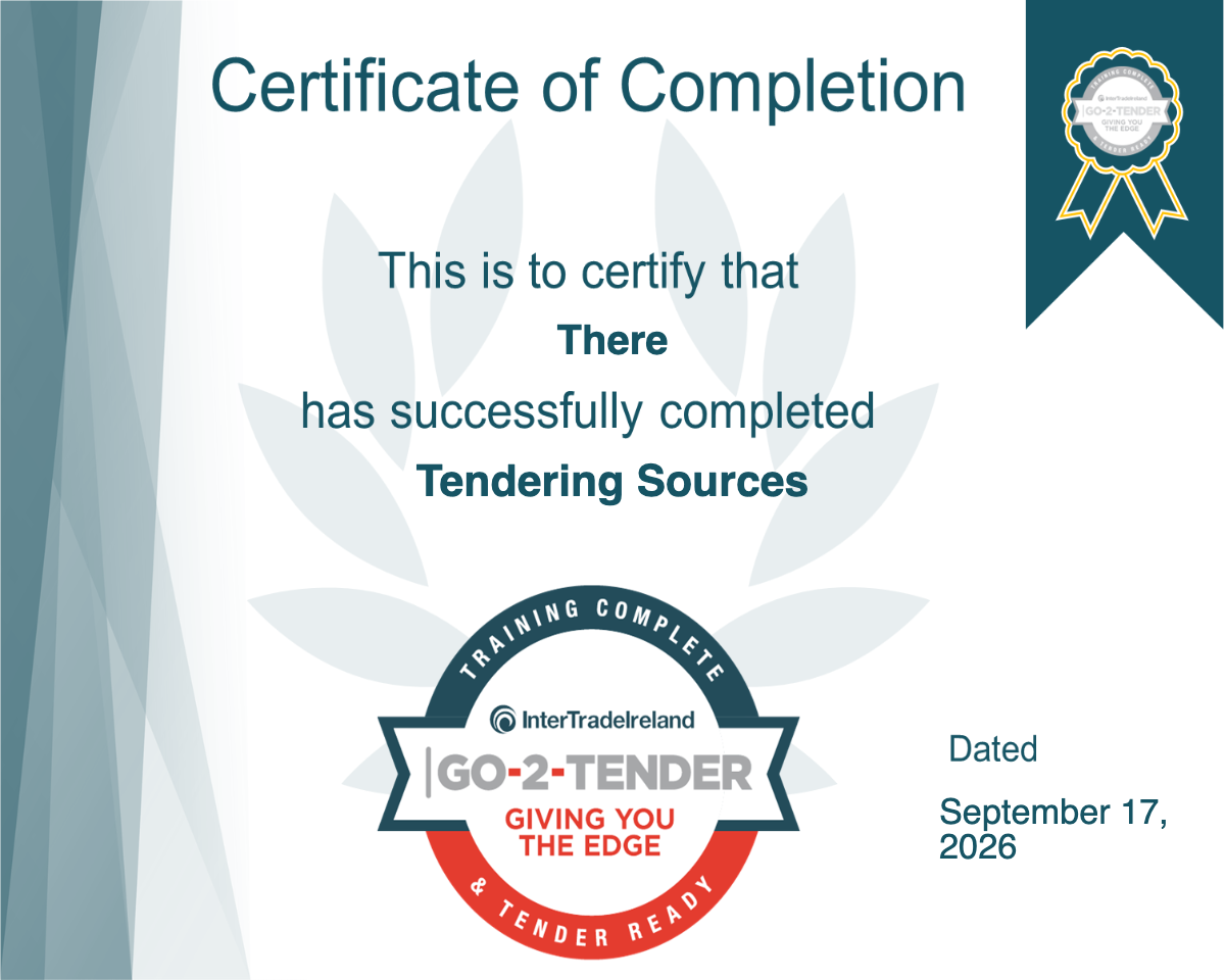 Tendering Sources Certificate